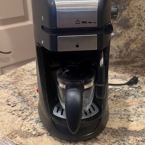 Black Espresso Machine with Glass Carafe